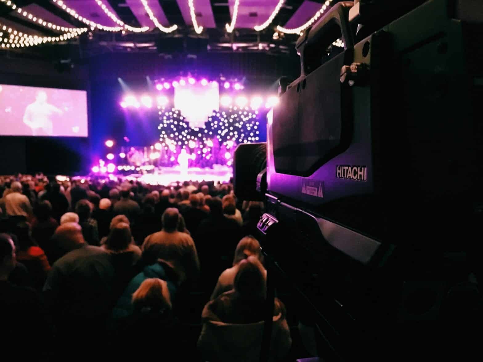 camera live streaming a church service