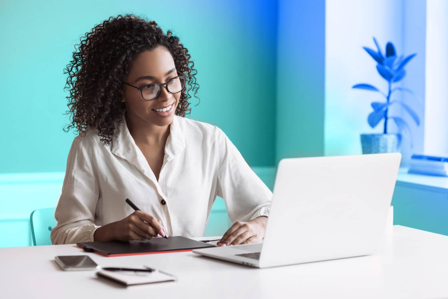 employe on a corporate live stream