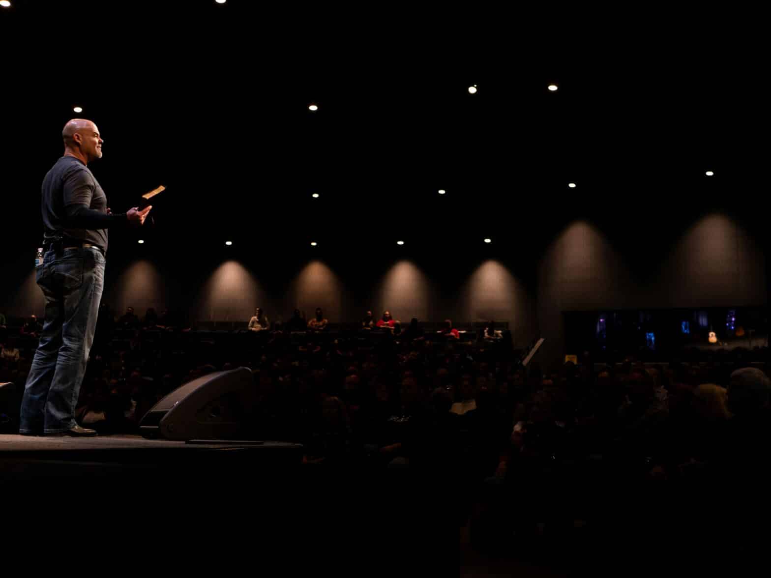 Pastor preaching via a live stream